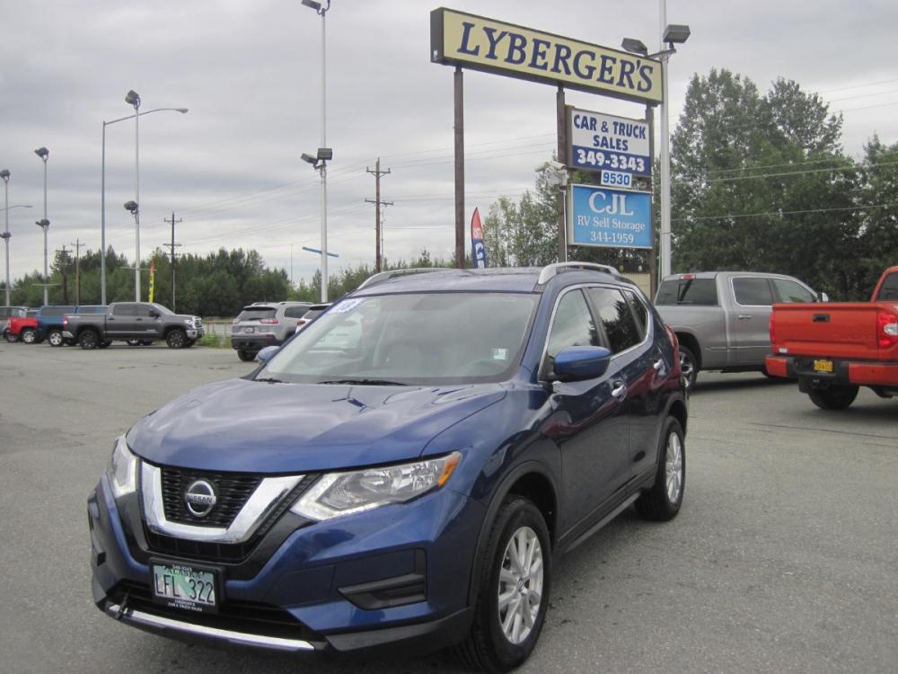 2018 blue /black Nissan Rogue S AWD (KNMAT2MVXJP) with an 2.5L L4 DOHC 16V engine, CVT transmission, located at 9530 Old Seward Highway, Anchorage, AK, 99515, (907) 349-3343, 61.134140, -149.865570 - Photo #0